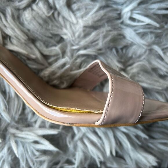 Nordstrom Abound Steph nude patent block heel sandals women’s shoe size 12 - Picture 10 of 11